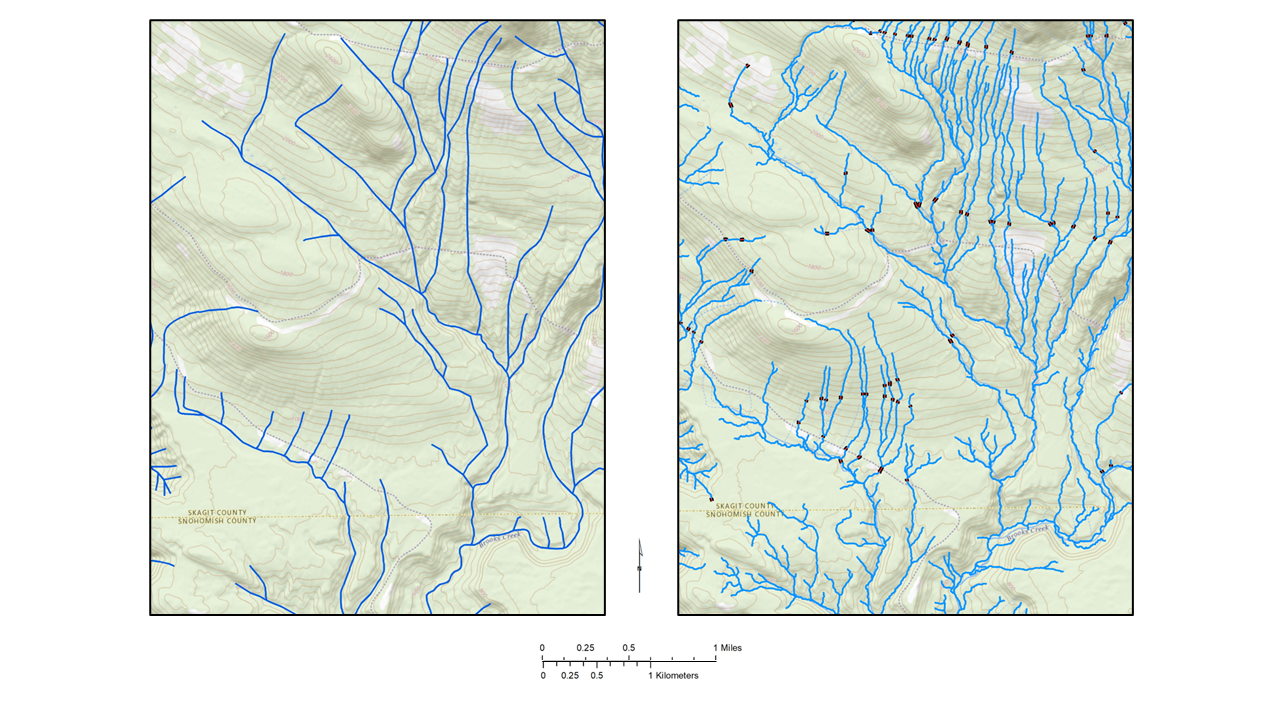 3DHP feature density and alignment compared to NHD