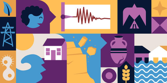 Graphical illustrations of various hazard-exposure-related images