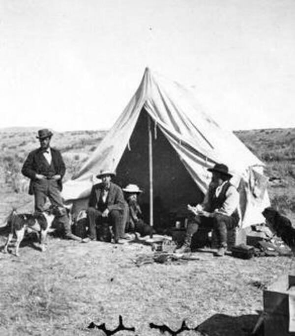 Camp Scene in Yellowstone National Park - thumbnail