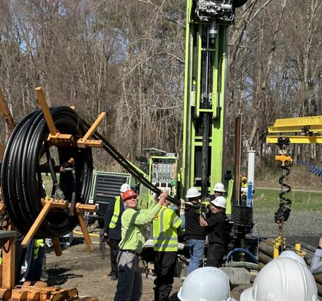 Installation of a closed loop geothermal system near Saratoga Springs New York