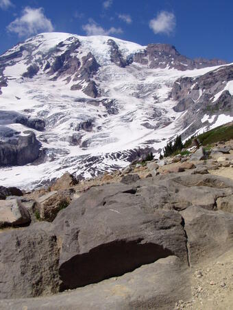 Mount Rainier as seen from Paradise Ridge, Washington....